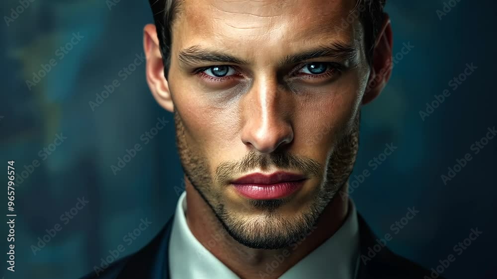 Elegant portrait of a well-dressed man in formal attire against a dark backdrop captured in a studio setting Elegant portrait of a well-dressed man in formal attire against a dark backdrop captured in a studio setting