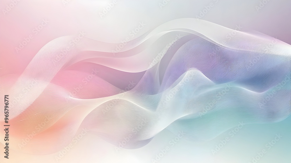 Serene Wavy Abstract Background with Flowing Gradient Shapes