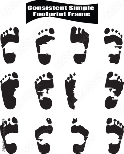Black and White Footprint Vector Graphic: Simple Footprint Frame Illustration for Design Projects and Creative Visuals - Footprint Clipart Image