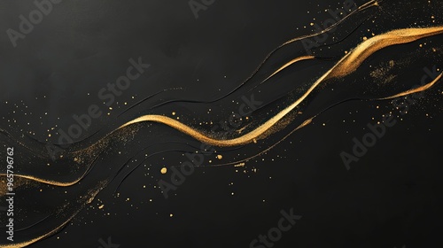 Black background with a sleek golden light effect  photo