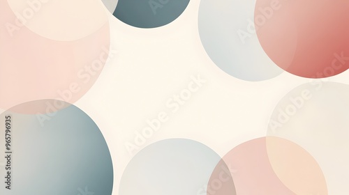 Wallpaper Mural Minimal Abstract Circular Shapes in Calming Muted Hues Elegant Digital Background Design Torontodigital.ca