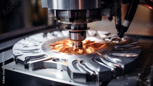 close-up of a machine tool,with a cutting tool in operation