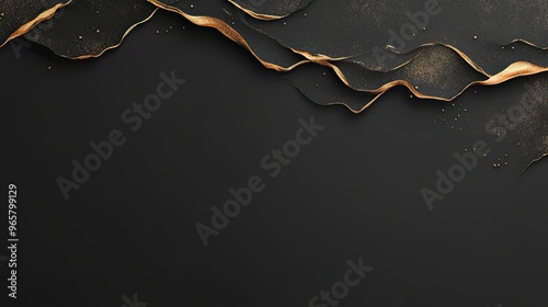 Black background with a sleek golden light effect  photo