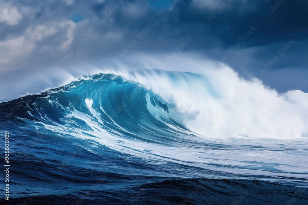 Giant tsunami approaching the coast and threatening a city Giant tsunami approaching the coast and threatening a city