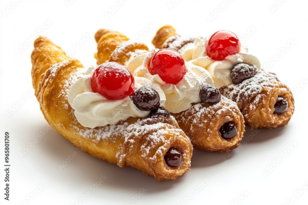 italy's festa dei noantri, a macro shot of a traditional italian festive dessert, such as zeppole or cannoli illustration italy's festa dei noantri, a macro shot of a traditional italian festive dessert, such as zeppole or cannoli illustration