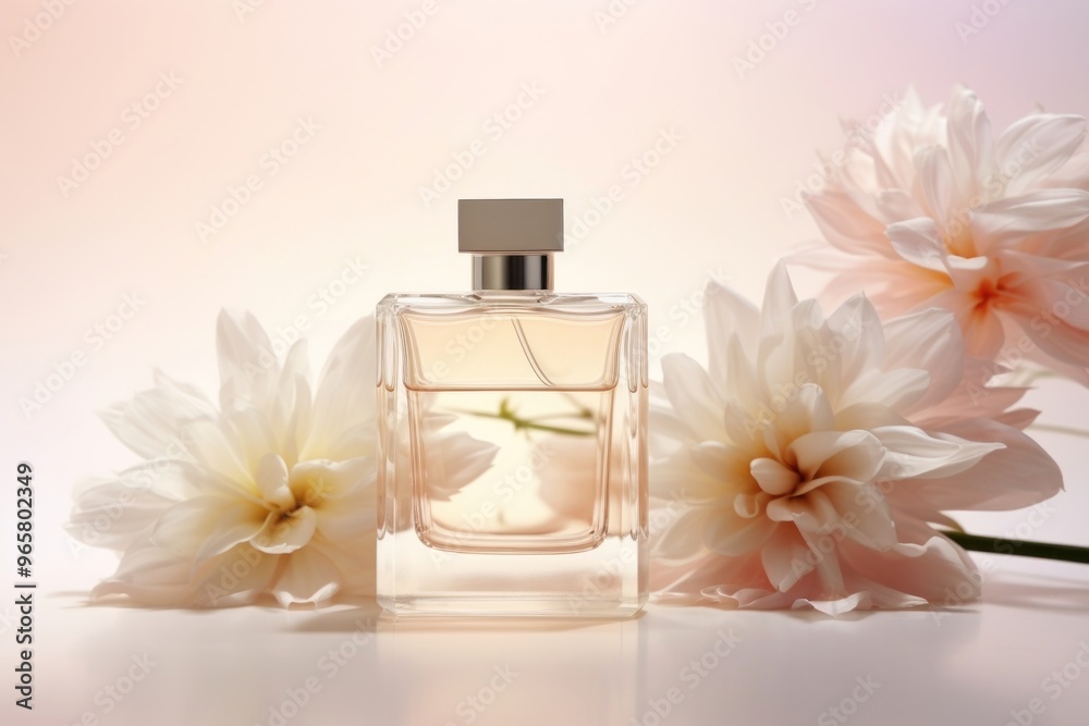 Bottle of perfume cosmetics flower plant. Bottle of perfume cosmetics flower plant.