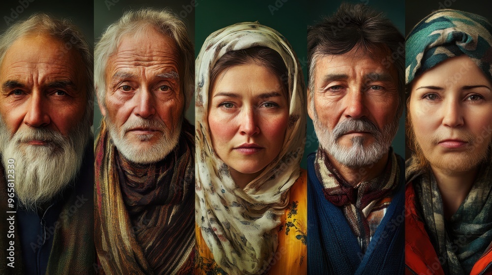 Portraits of people of different nationalities Portraits of people of different nationalities