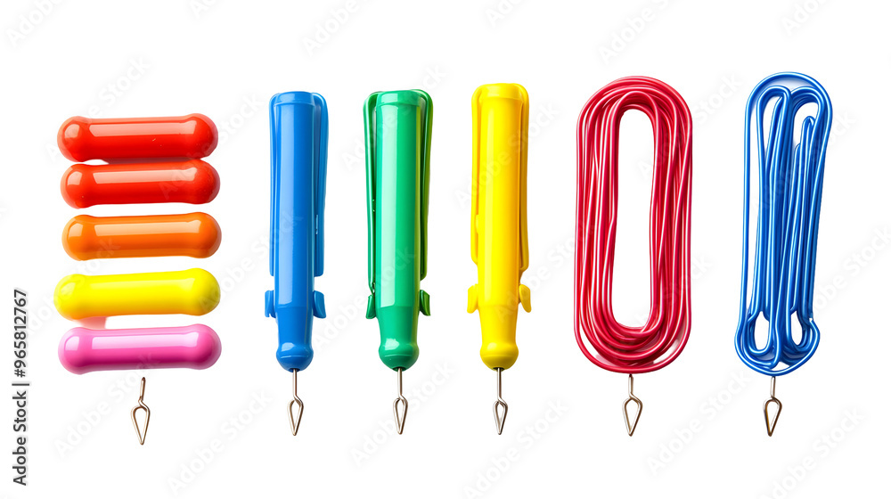 Colorful Lacing Tools and String Laid Out Flat on a Transparent Background Colorful Lacing Tools and String Laid Out Flat on a Transparent Background