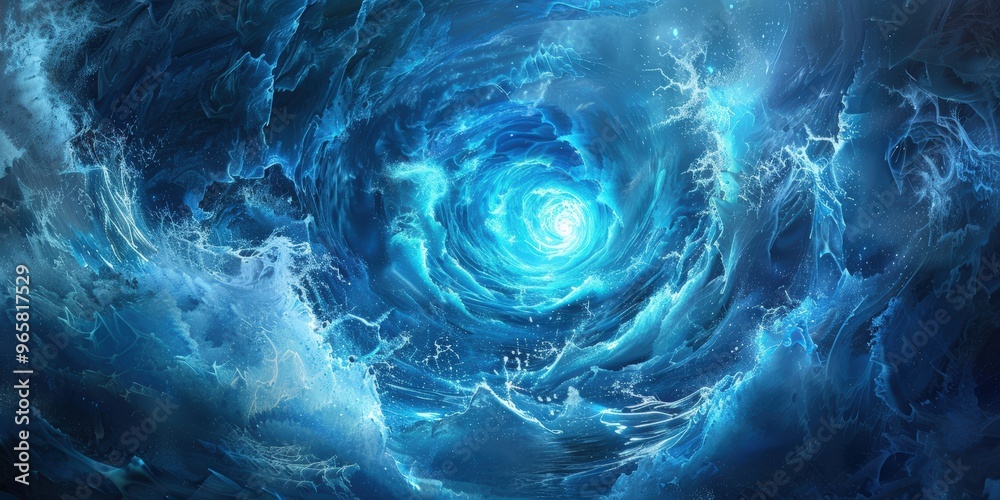 Fototapeta premium Abstract blue water vortex