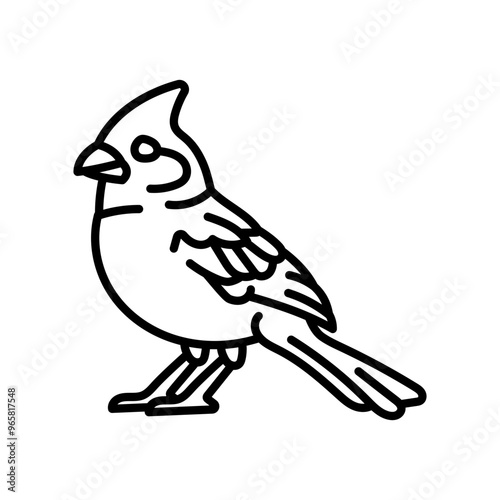 Cardinal Outline Icon, Vector illustration