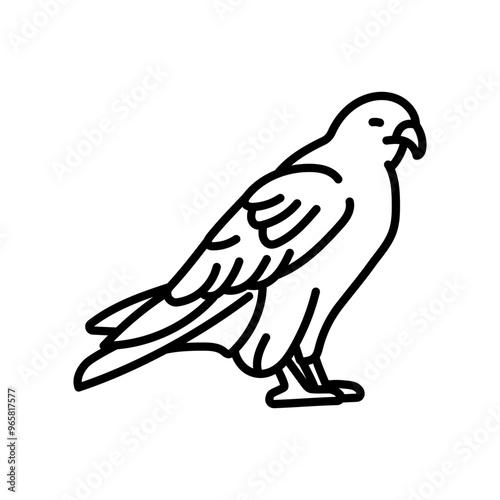 Falcon Outline Icon, Vector illustration