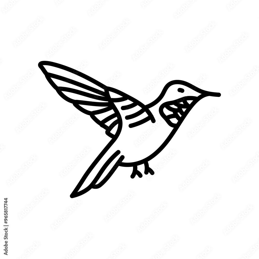 Hummingbird Outline Icon, Vector illustration Hummingbird Outline Icon, Vector illustration