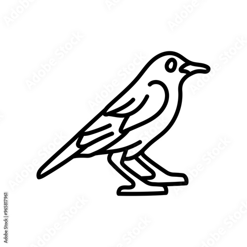 Thrush Outline Icon, Vector illustration