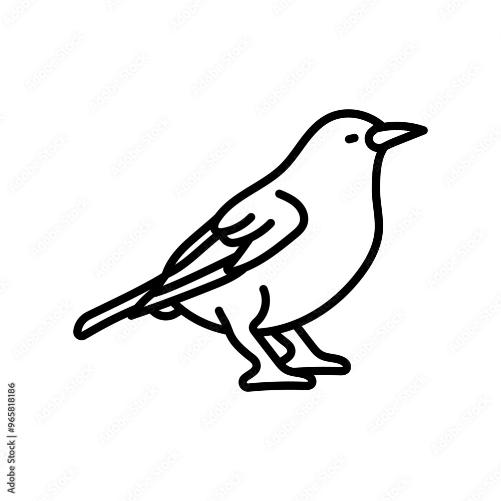 Fototapeta premium Dipper bird Outline Icon, Vector illustration