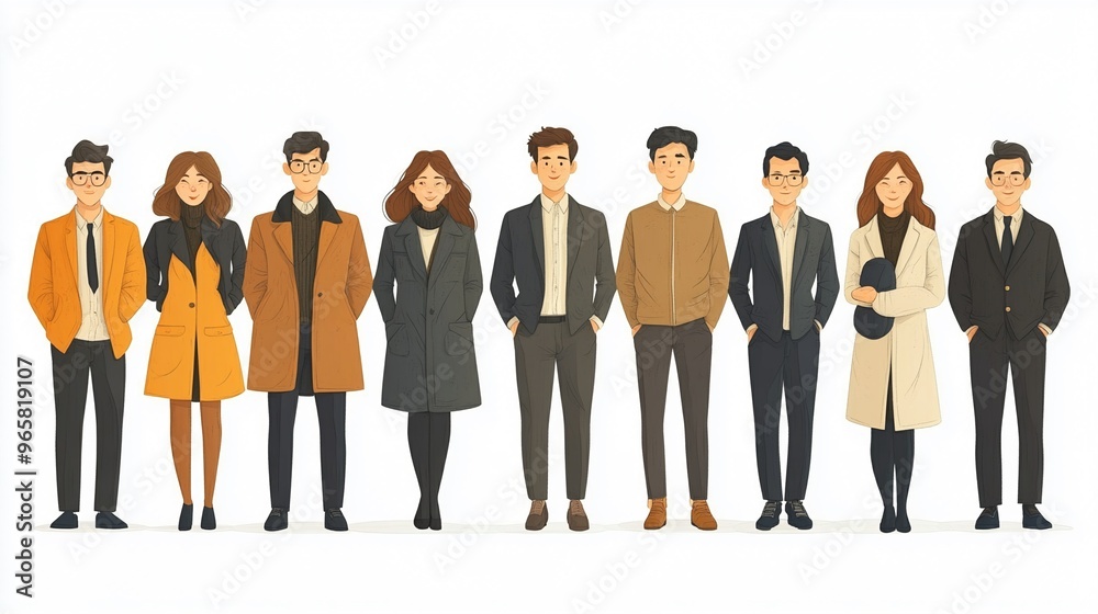 Group Portrait of Business Professionals in Stylish Attire Group Portrait of Business Professionals in Stylish Attire