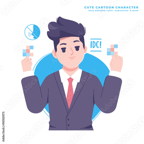 dont care business man character illustration photo