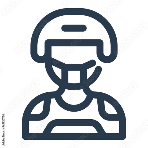 Baseball Catcher in Protective Gear