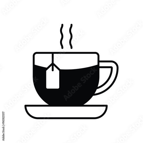 Tea Cup vector icon stock illustration