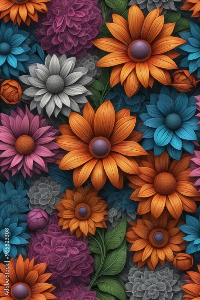 Flower background, Floral banner arranged from leaves and flowers Flower background, Floral banner arranged from leaves and flowers