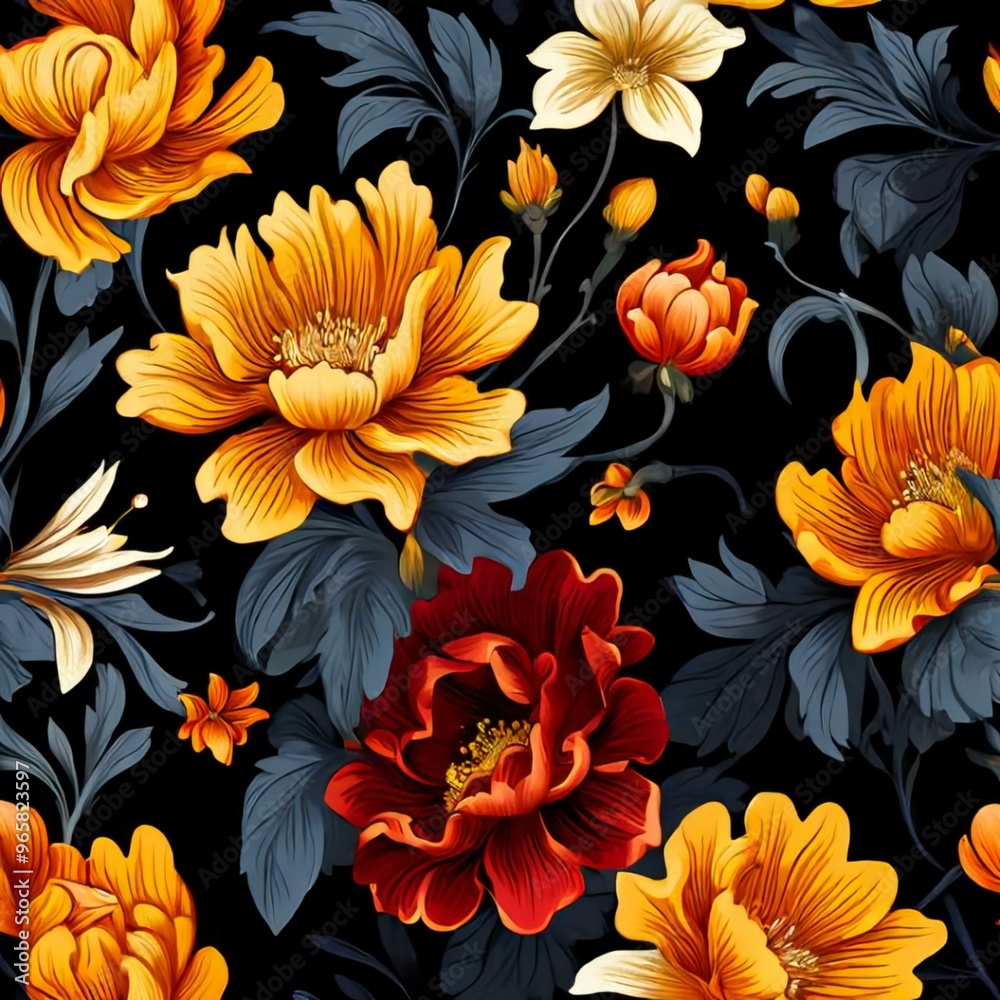 Flower background, Floral banner arranged from leaves and flowers Flower background, Floral banner arranged from leaves and flowers