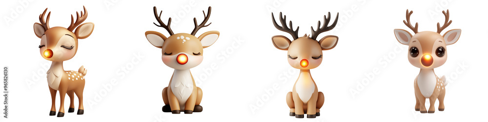 Charming and whimsical reindeer characters, perfect for holiday designs and festive illustrations. Charming and whimsical reindeer characters, perfect for holiday designs and festive illustrations.