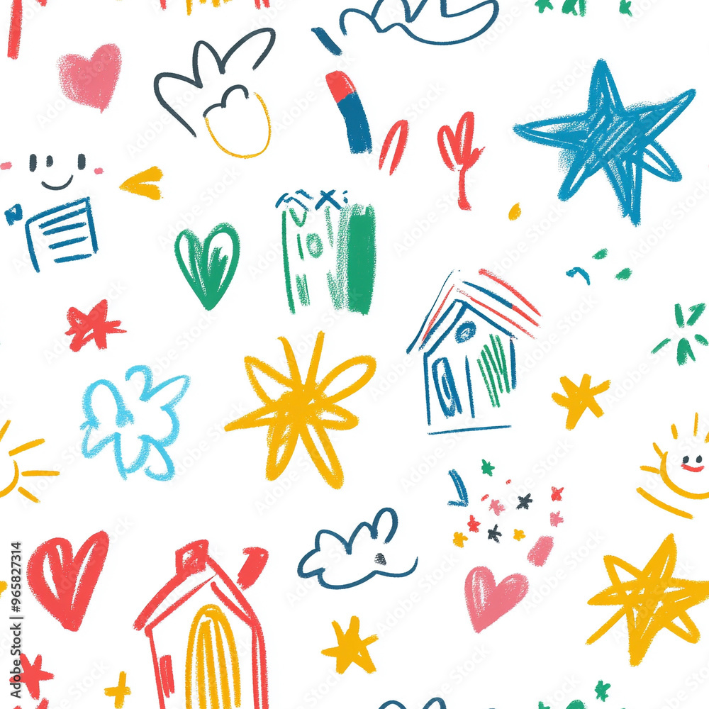 A collection of minimalist childrens doodles A collection of minimalist childrens doodles