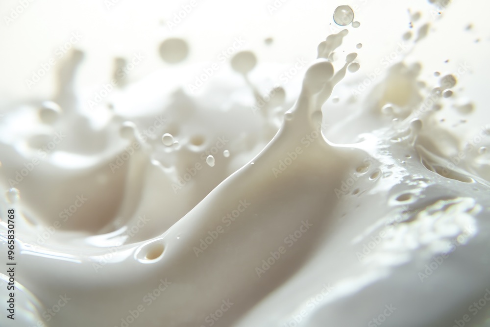 Intricate Macro View of Milk Splash Texture