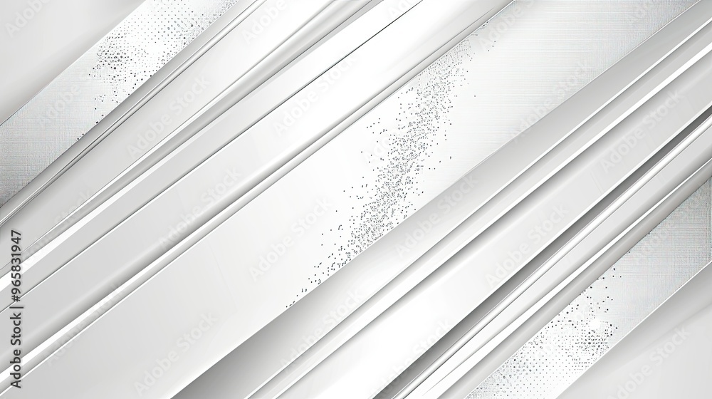 A sleek, modern abstract design featuring overlapping white and silver stripes, creating a dynamic and polished visual effect.