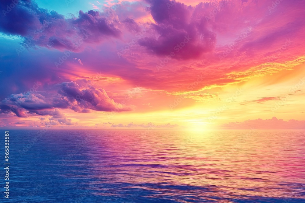 A breathtaking sunset over the calm sea, with vibrant colors illuminating the sky and reflecting on the water. A breathtaking sunset over the calm sea, with vibrant colors illuminating the sky and reflecting on the water.