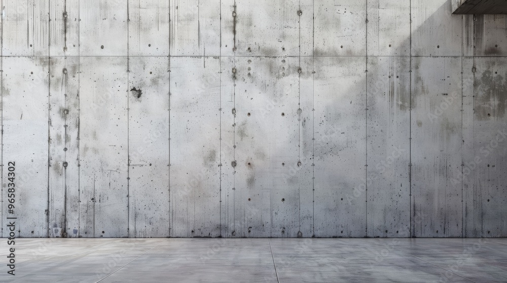 Blank white wall in modern concrete office space Blank white wall in modern concrete office space
