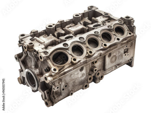 Automotive engine block. Isolated PNG