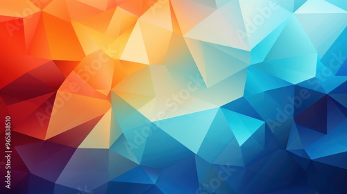 Vibrant Geometric Rainbow Mosaic. Abstract Colorful Polygonal Background