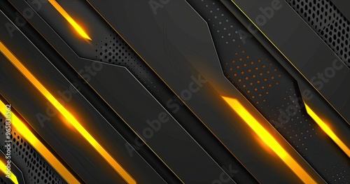 A sleek, modern design featuring dark panels with glowing orange accents, ideal for tech or gaming backgrounds.