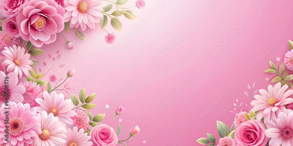Fototapeta premium of a pink floral design , pink, flowers, bloom, botanical, nature, elegant, feminine, petal, garden, pastel, romantic