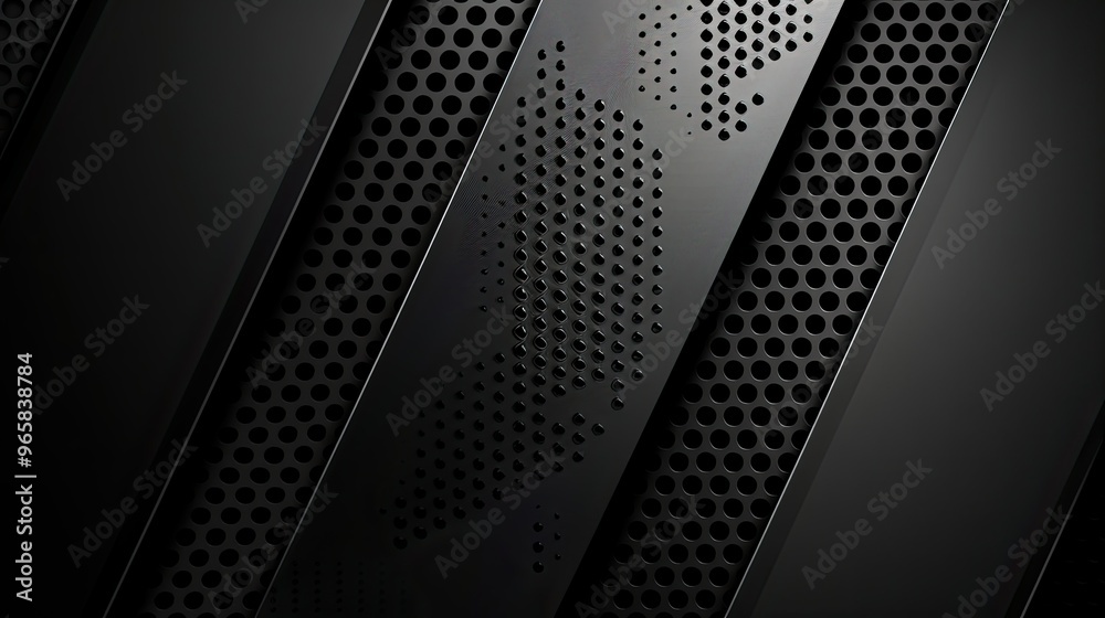 A sleek, modern design featuring dark panels with perforated patterns, suggesting a high-tech or industrial aesthetic. A sleek, modern design featuring dark panels with perforated patterns, suggesting a high-tech or industrial aesthetic.