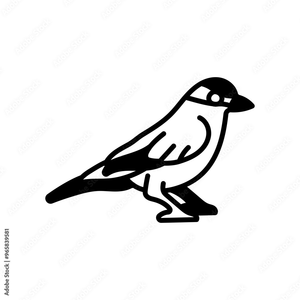 Fototapeta premium Shrike Glyph Icon, Vector illustration