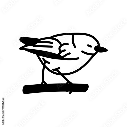 Kinglet Glyph Icon, Vector illustration