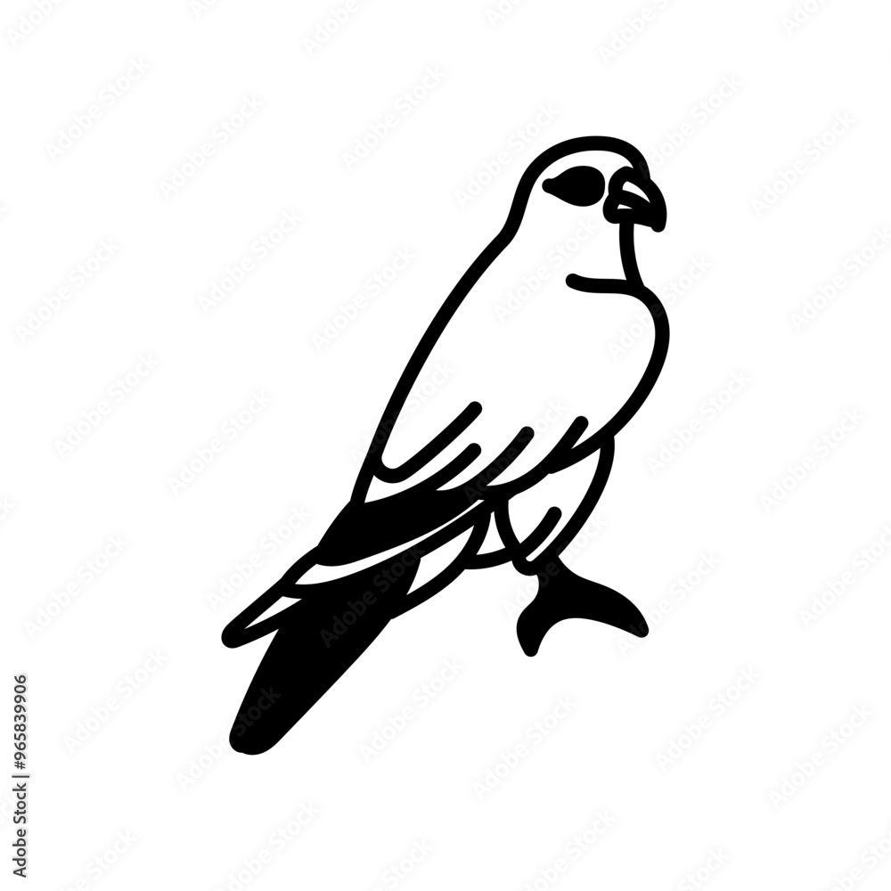 Fototapeta premium Merlin Bird Glyph Icon, Vector illustration
