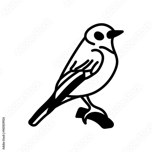 Redstart Glyph Icon, Vector illustration