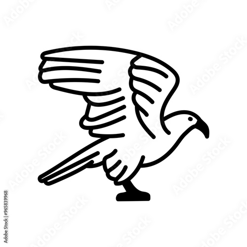 Buzzard Glyph Icon, Vector illustration