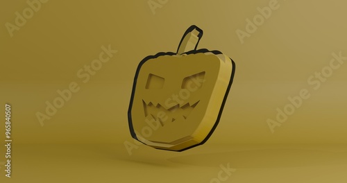 Jack-O-Lantern Pumpkin Keychain 3d Rendered
