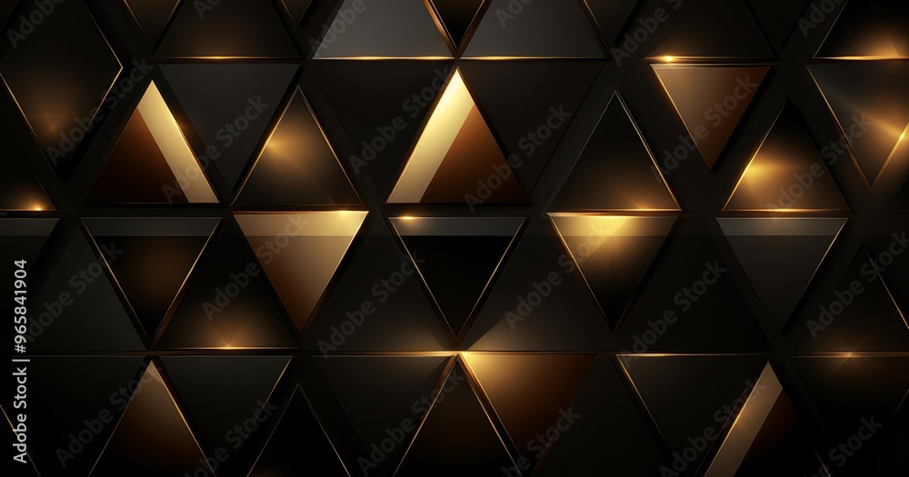 A sleek, modern design featuring interlocking triangular shapes in black and gold, suitable for backgrounds or digital art. A sleek, modern design featuring interlocking triangular shapes in black and gold, suitable for backgrounds or digital art.
