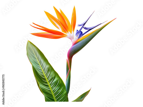 Bird of paradise flower. Isolated PNG