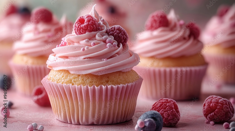 Delicious Assorted Cupcakes on a Pastel Background Perfect for Sweet Treat Promotions and Baking Blogs Delicious Assorted Cupcakes on a Pastel Background Perfect for Sweet Treat Promotions and Baking Blogs