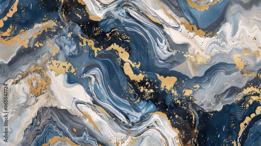 Fototapeta premium Abstract blue and gold art