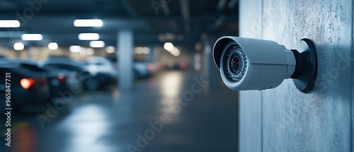 Security cameras in the parking garage.