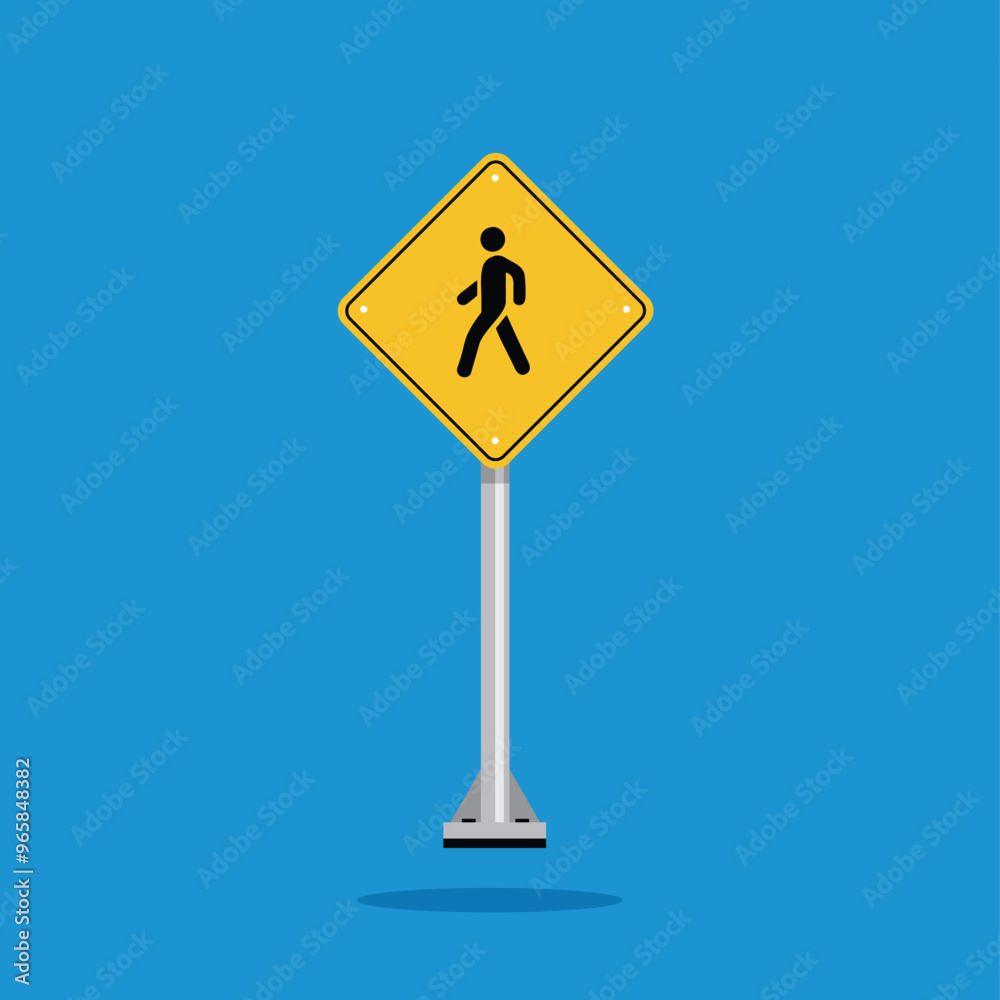 road sign icon, Warning Pedestrians road on yellow rhombus board. suitable for poster use and web icon road sign icon, Warning Pedestrians road on yellow rhombus board. suitable for poster use and web icon
