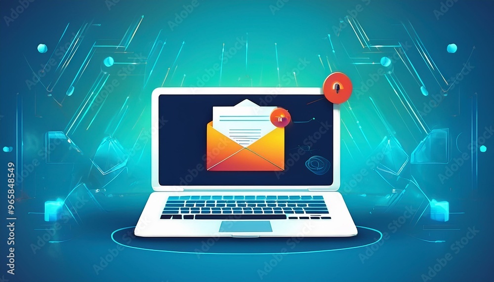 Email Inbox Alert Spam Virus Warning, Security Protection Notification, Junk Mail on Laptop, Internet Communication Concept Email Inbox Alert Spam Virus Warning, Security Protection Notification, Junk Mail on Laptop, Internet Communication Concept