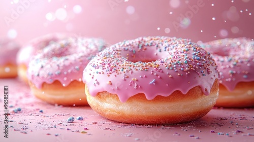 Wallpaper Mural A Vibrant and Colorful Donut Arrangement on a Soft Pastel Background Perfect for Social Media and Food Blogs Torontodigital.ca