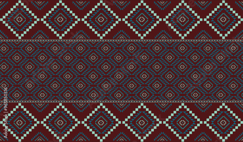 Beautiful fabric patterns Native ethnic patterns can be used to knit shawls, curtains, blankets, sarongs, and yarn for all types of clothing including wall coverings.